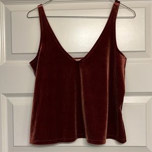 Madewell red velvet tank top size xs